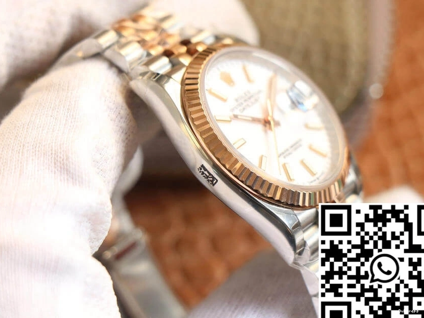 Rolex White Datejust Factory 888 Dial M126231-0017 Rose Gold EW Versatile 0812
